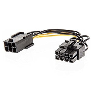 6 PIN GFX FEMALE TO 6+2 PIN MALE 20CM
