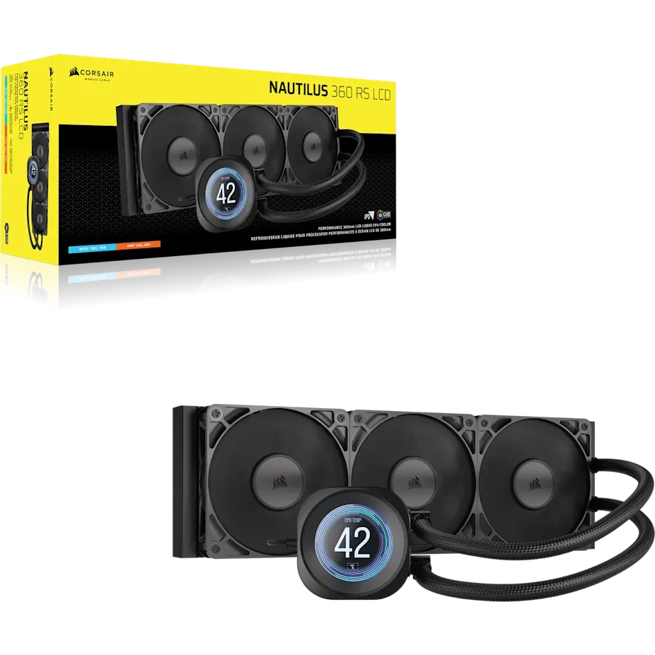 NAUTILUS 360 RS LCD Liquid CPU Cooler – 2.1 IPS LCD Screen RS120 Fans 360 mm Radiator LGA 1851/1700 AMD® AM5/AM4 - image 5