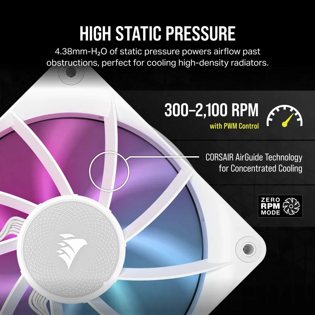 Corsair RX RGB Series; iCUE LINK RX120 RGB White; 120mm Fan; Single Pack - image 12