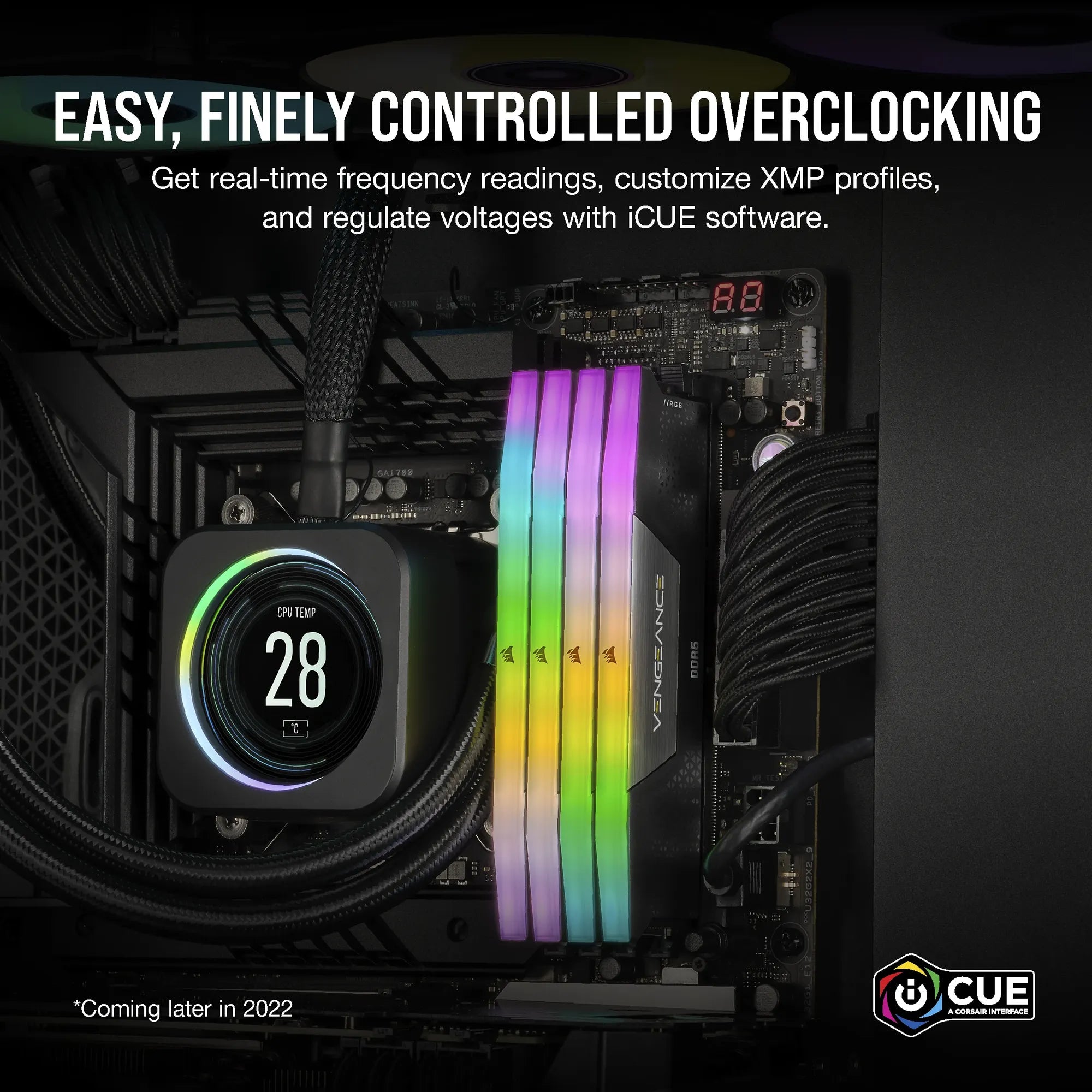CORSAIR VENGEANCE RGB DDR5 16GB (2 x 8GB) DDR5 5200 CL40-40-40-77 1.25V Intel XMP - BLACK - image 5