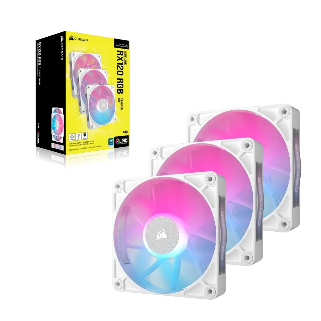 Corsair RX RGB Series; iCUE LINK RX120 RGB White; 120mm Fan; Triple Pack - image 14