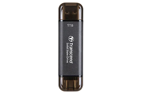 TRANSCEND 1 TB ESD310C USB3.2 TYPE A & C (USB 10Gbps) OTG COMPACT PORTABLE SSD  - Read 1050MB/s Write 950 MB/s - Black - image 2