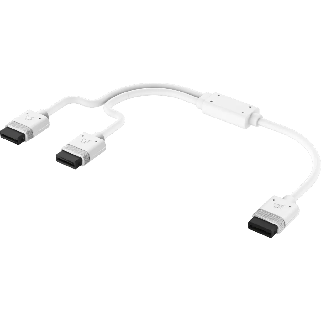 Corsair iCUE LINK Cable; 1x 600mm Y-Cable with Straight connectors; White - image 3
