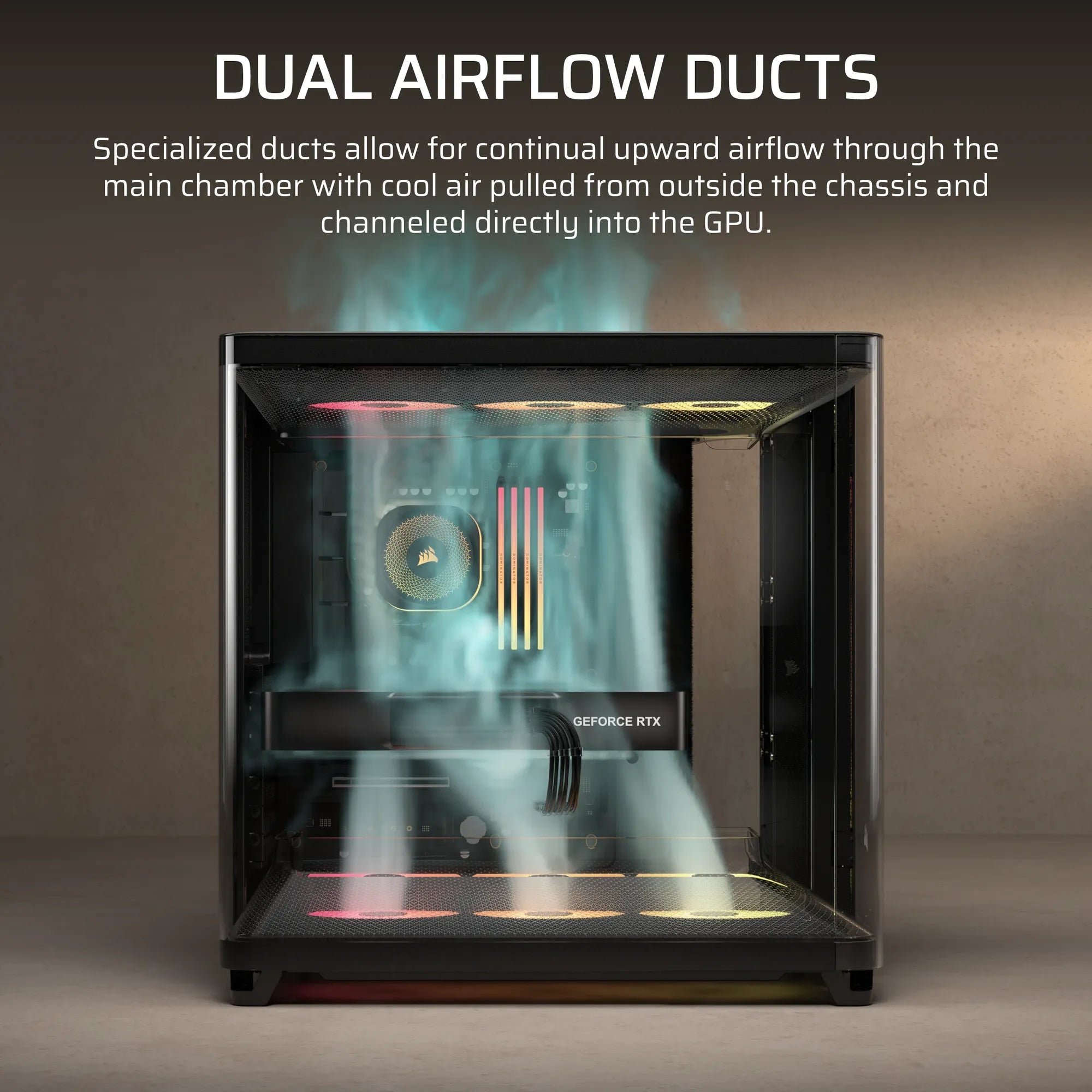 AIR 5400 RS-R ARGB Triple Chamber Mid-Tower PC Case ; 3x Fans Included; 2x 2.5'' ; 1x 3.5'' Black - image 16