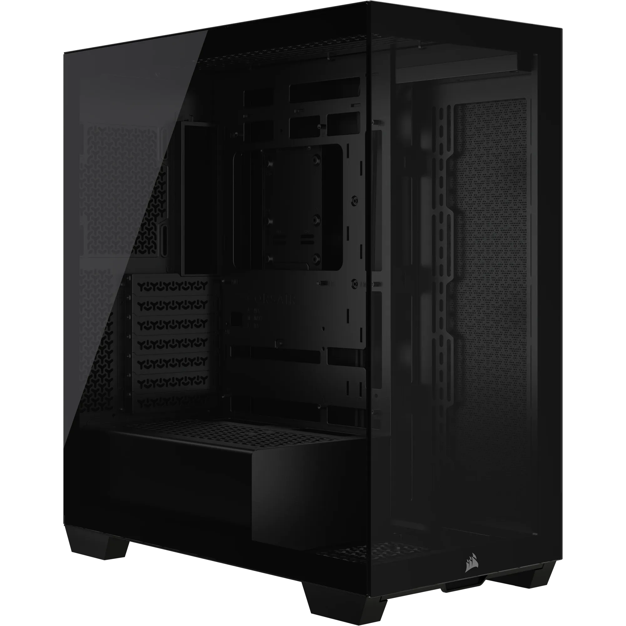 3500X Tempered Glass Black Mid-Tower PC Case; 2x 3.5'' |  2x 2.5'' Drive Bays; Up to 360mm Radiator compatible - image 9