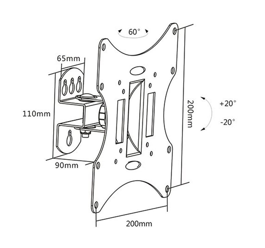 23"-42" WITH TILT/SWIVEL/VESA