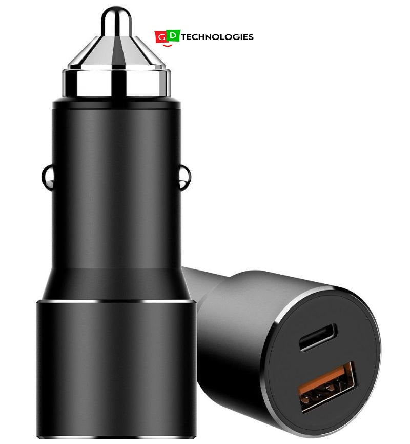 TYPR C USB CAR CHARGER BLACK