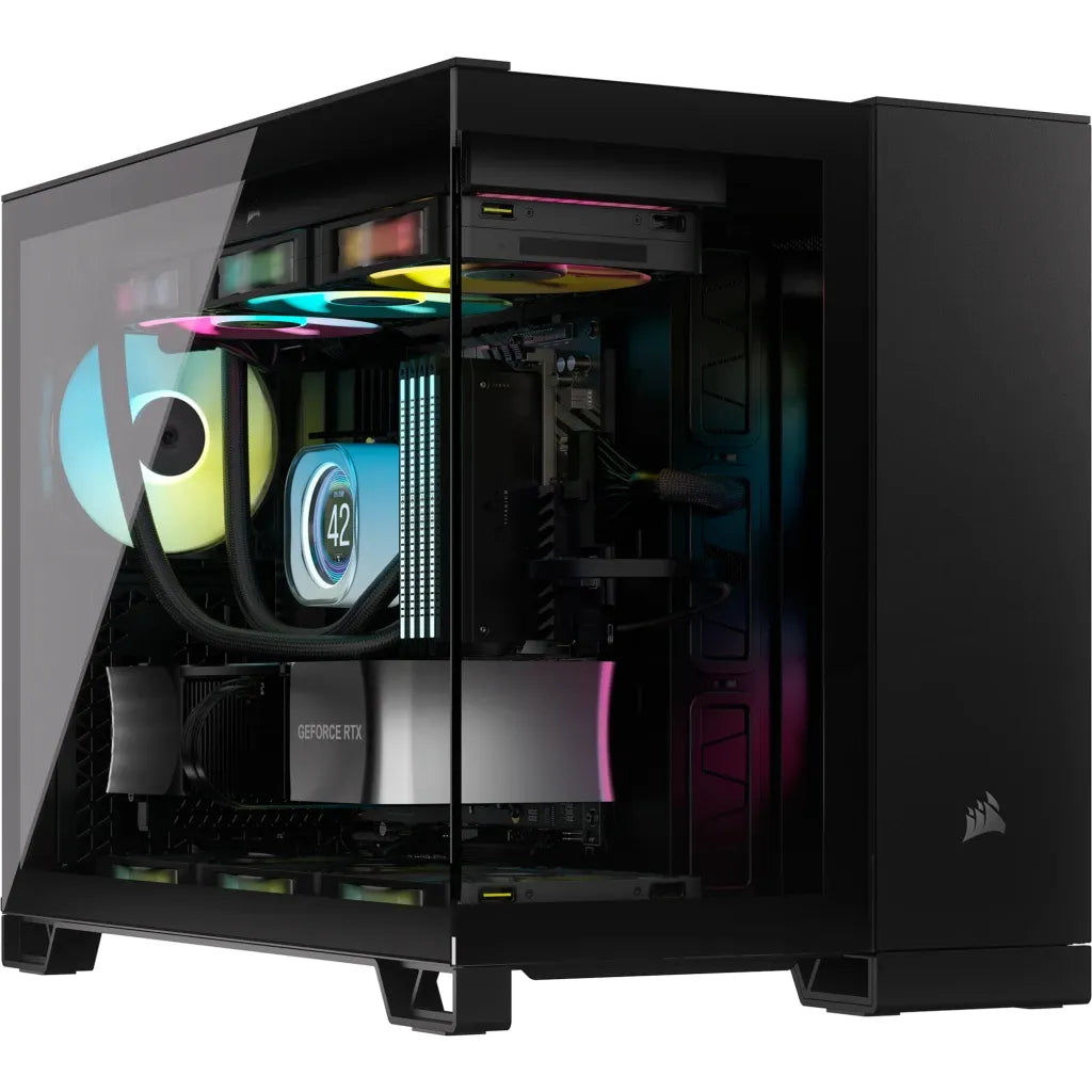 iCUE 2500X Micro ATX Black Dual Chamber PC Case; 2x 2.5'' Drive Bays; 2x 3.5''; Up to 360mm Radiator compatible - image 24