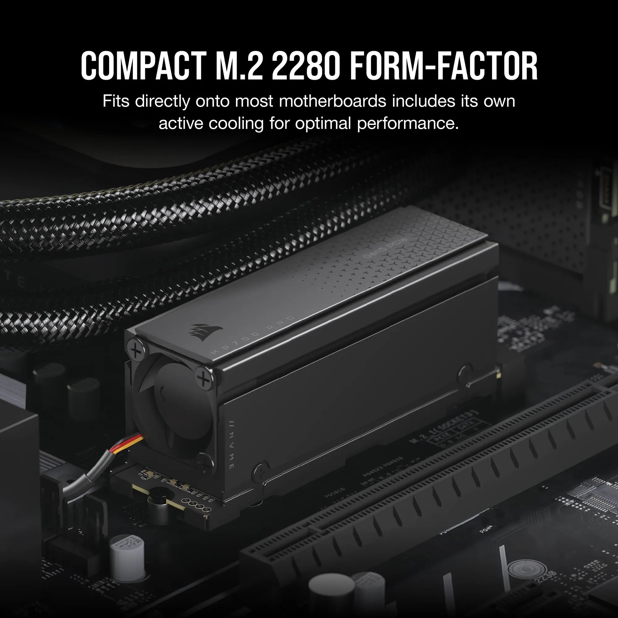 Corsair MP700 PRO 2TB M.2 NVMe PCIe Gen. 5 x4 SSD with Cooler; Read Up To 12 400MB/s; Write up to 11 800MB/s - image 10