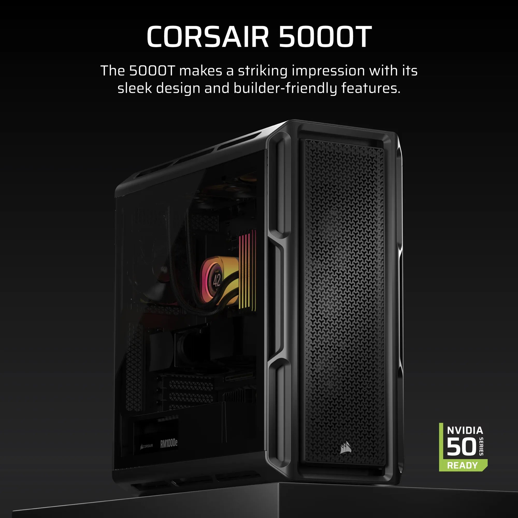 5000T Mid-Tower PC Case; Black - image 7