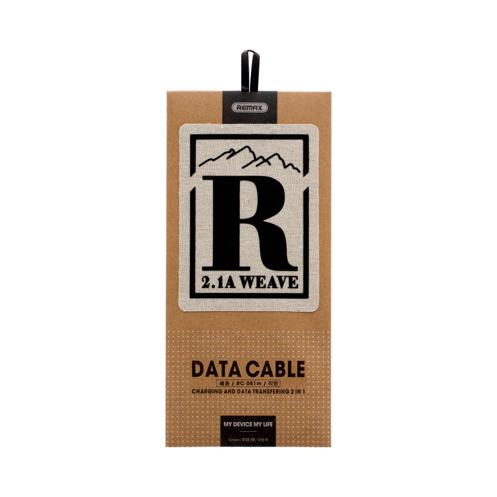 REMAX WEAVE 1M USB TO MICRO-B CABLE - GREEN