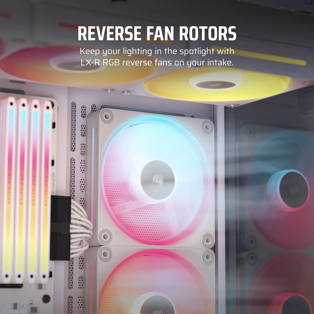 CORSAIR LX-R RGB Series; iCUE LINK LX120-R RGB White; 120mm RGB Fan; Single Fan. - image 8