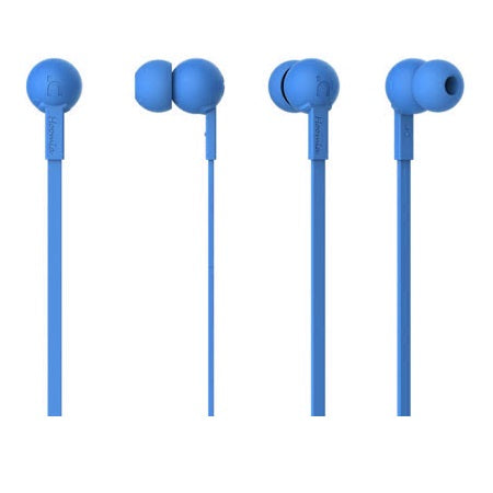 STEREO EARPHONE + MIC BLUE 1.2M