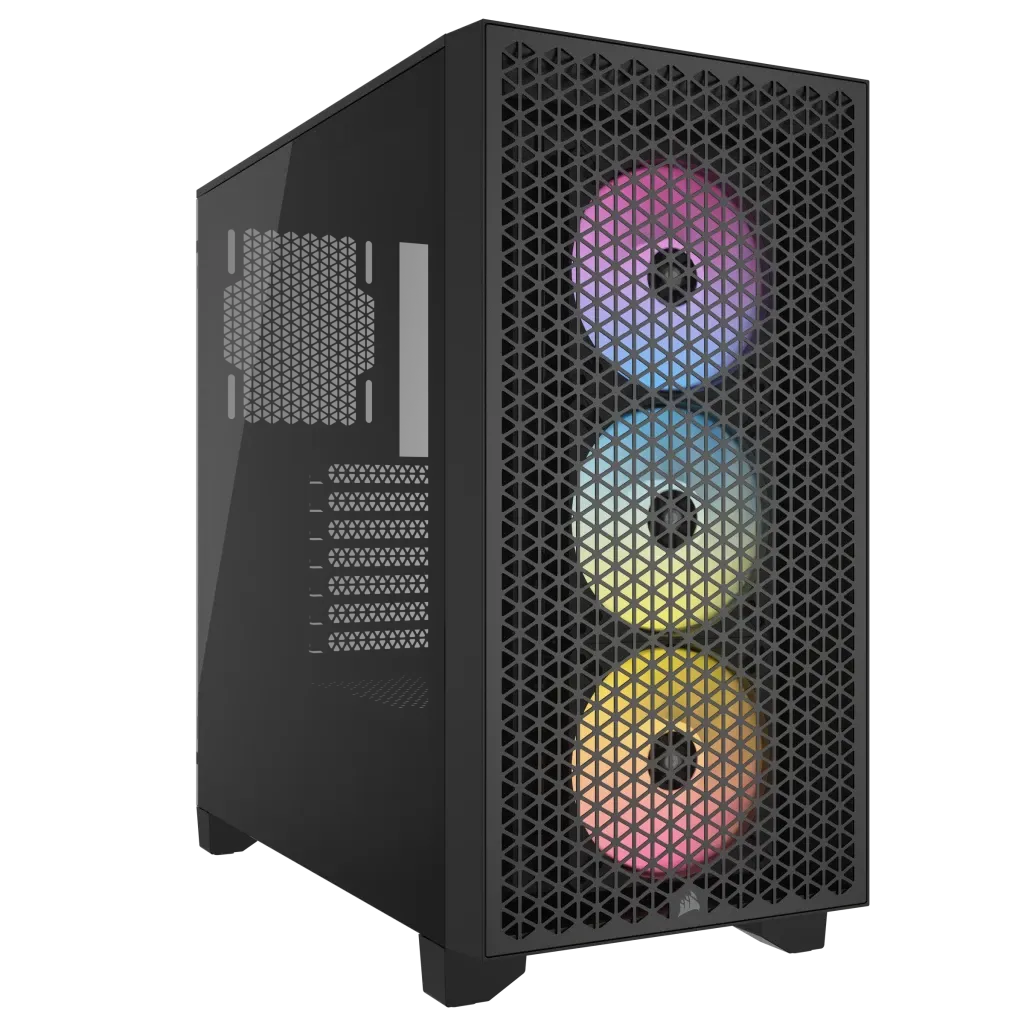 3000D RGB AIRFLOW Black Mid-Tower PC Case; 2x 3.5'' |  2x 2.5'' Drive Bays; Up to 360mm Radiator compatible; 3x 120mm fan incl - image 20