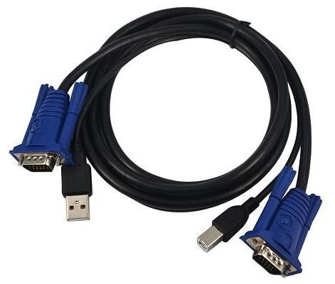 USB KVM CABLE - VGA + USB(A TO B) 1MTR - image 2