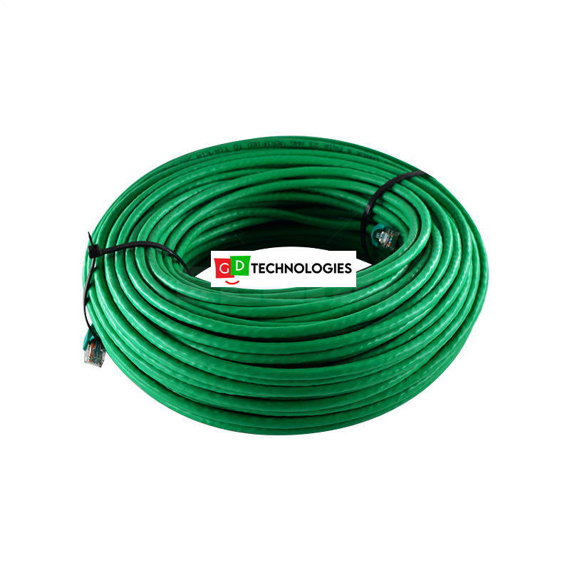 CABLE - CAT6E FLY LEAD 60M COPPER SOLID - GREEN