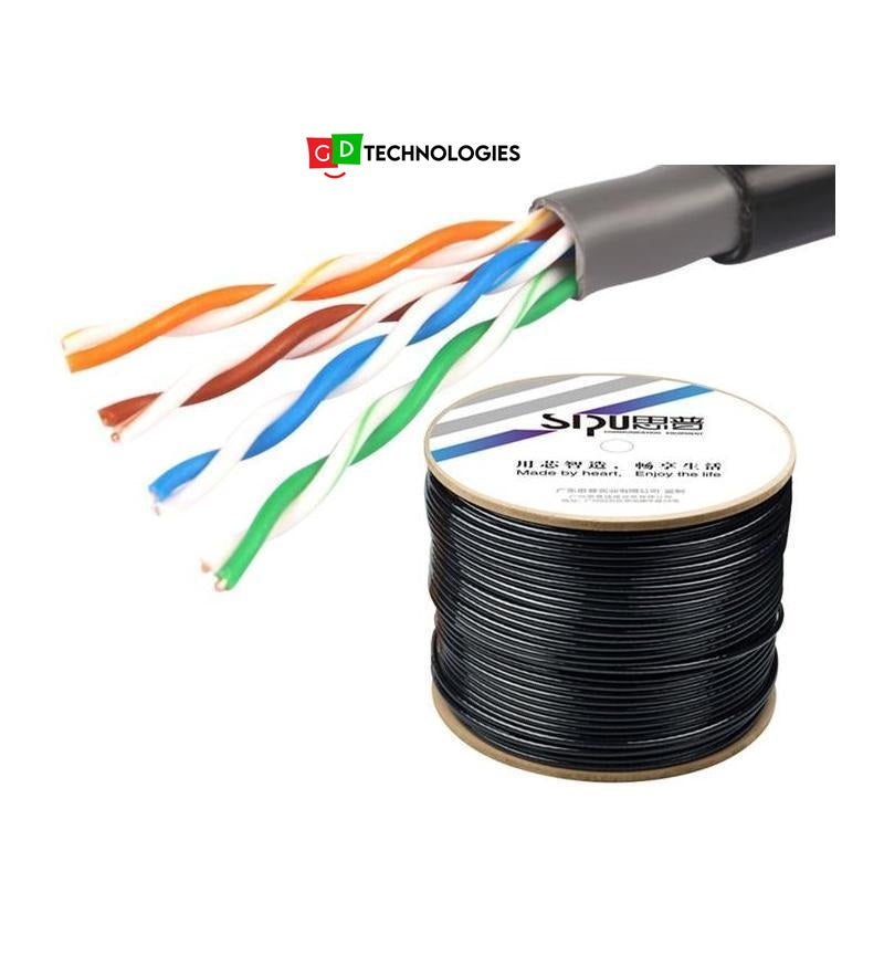 MICROWORLD CAT5E 305M CCA OUTDOOR BLACK CABLE