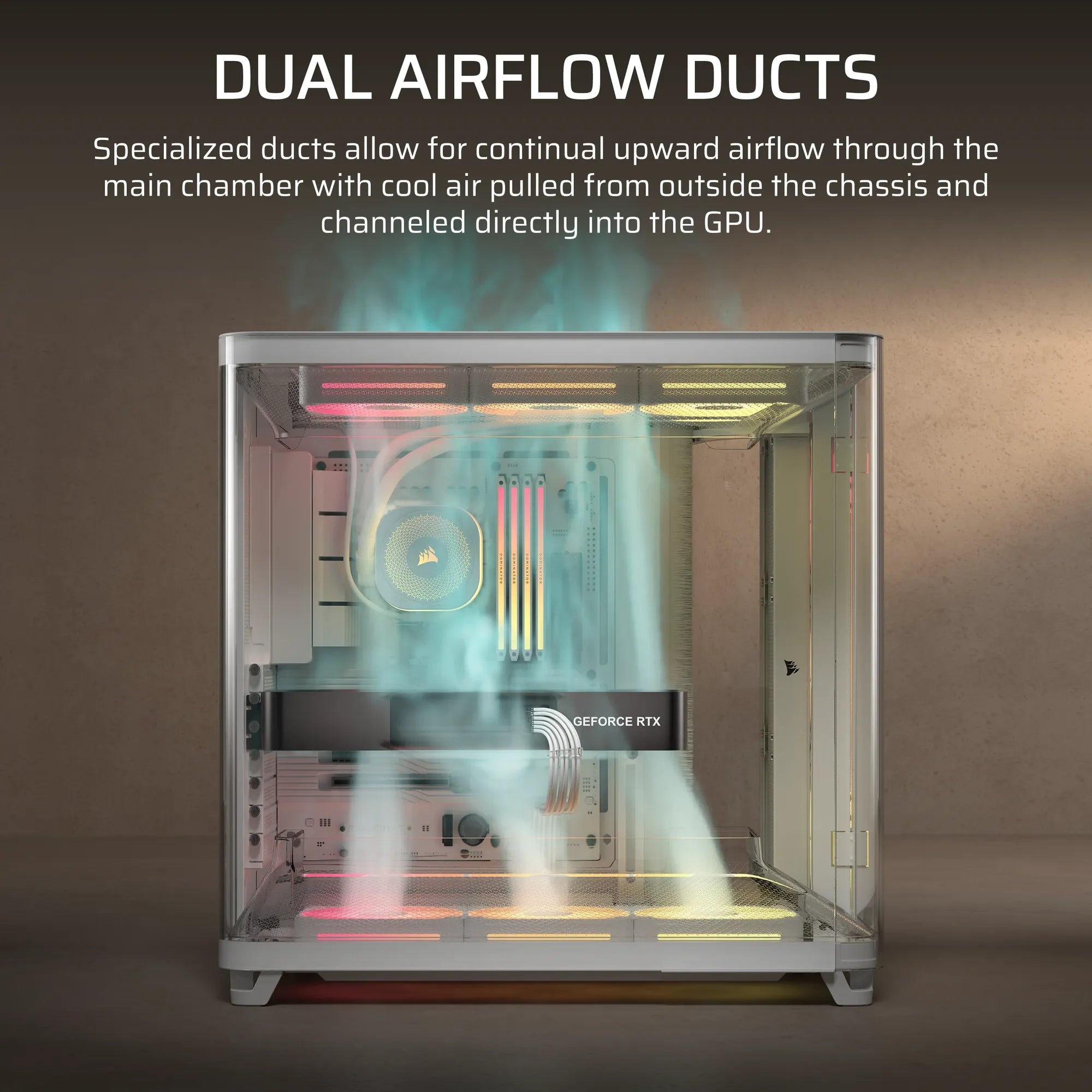 AIR 5400 LX-R RGB iCUE LINK Triple Chamber Mid-Tower PC Case ;3x Fans included;2x 2.5'' ; 1x 3.5''; White - image 17