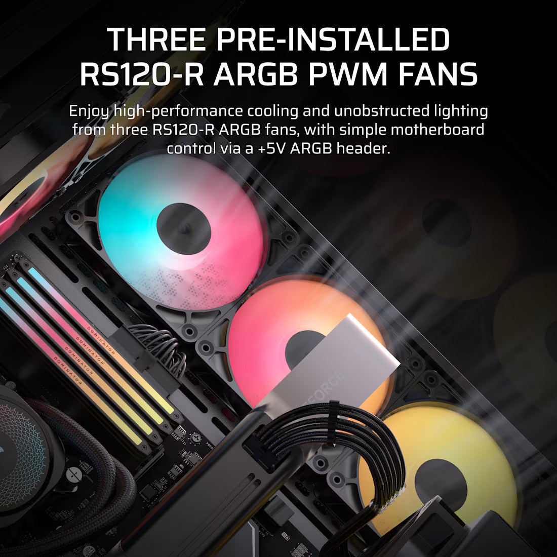 3500X RS-R ARGB Tempered Glass Mid-Tower PC Case; Black - image 9
