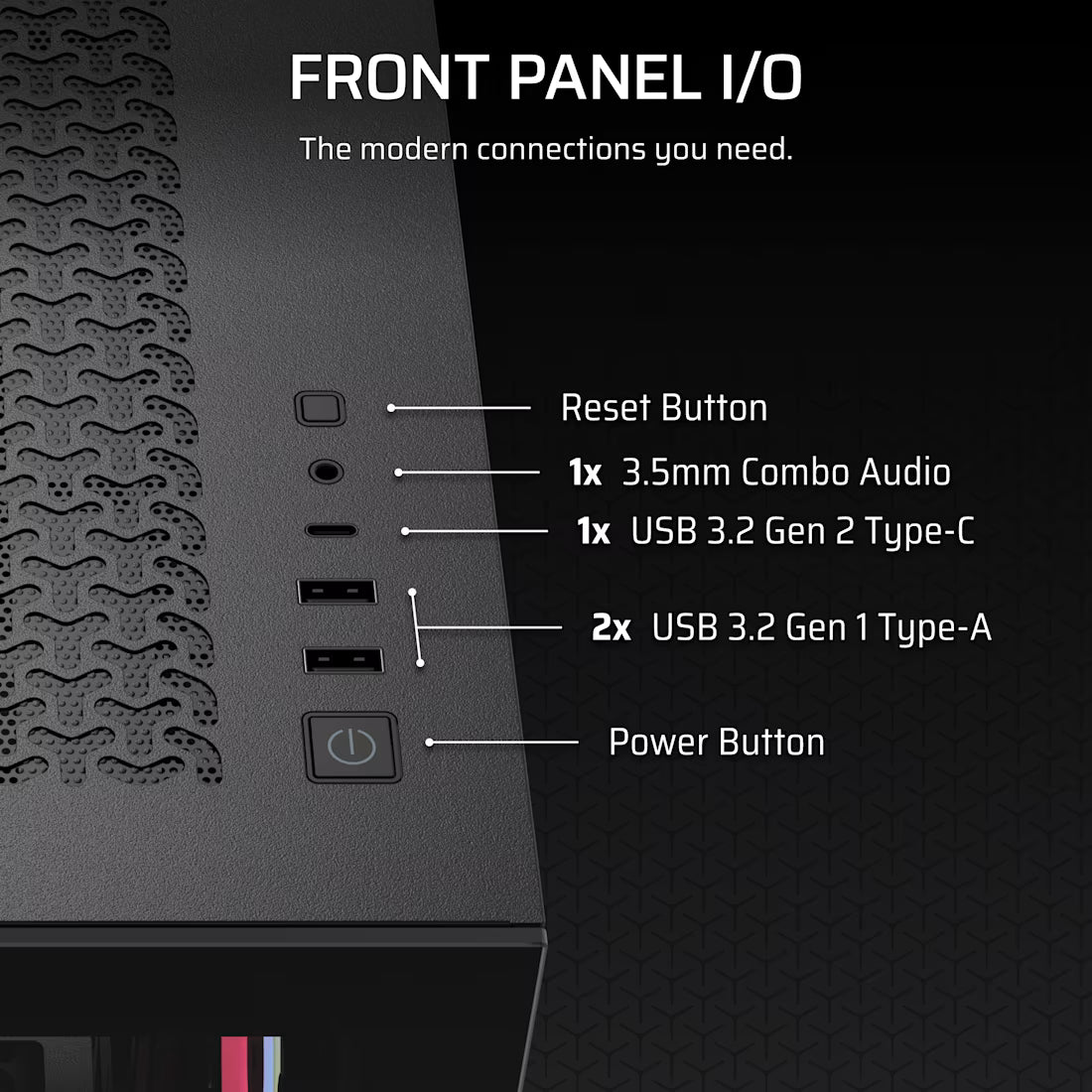 3500X LX-R RGB iCUE LINK Tempered Glass Mid-Tower PC Case; 3x Fans included; 2x 2.5'' ; 2x 3.5''; Black - image 7