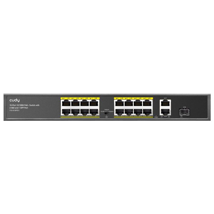 Cudy 16 Port Fast Ethernet PoE 190W 2 Gigabit 1SFP Switch
