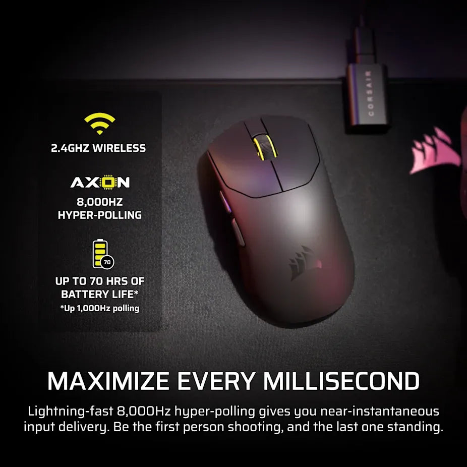Corsair SABRE v2 PRO ULTRALIGHT WIRELESS Gaming Mouse - Black;  33k DPI. - image 7