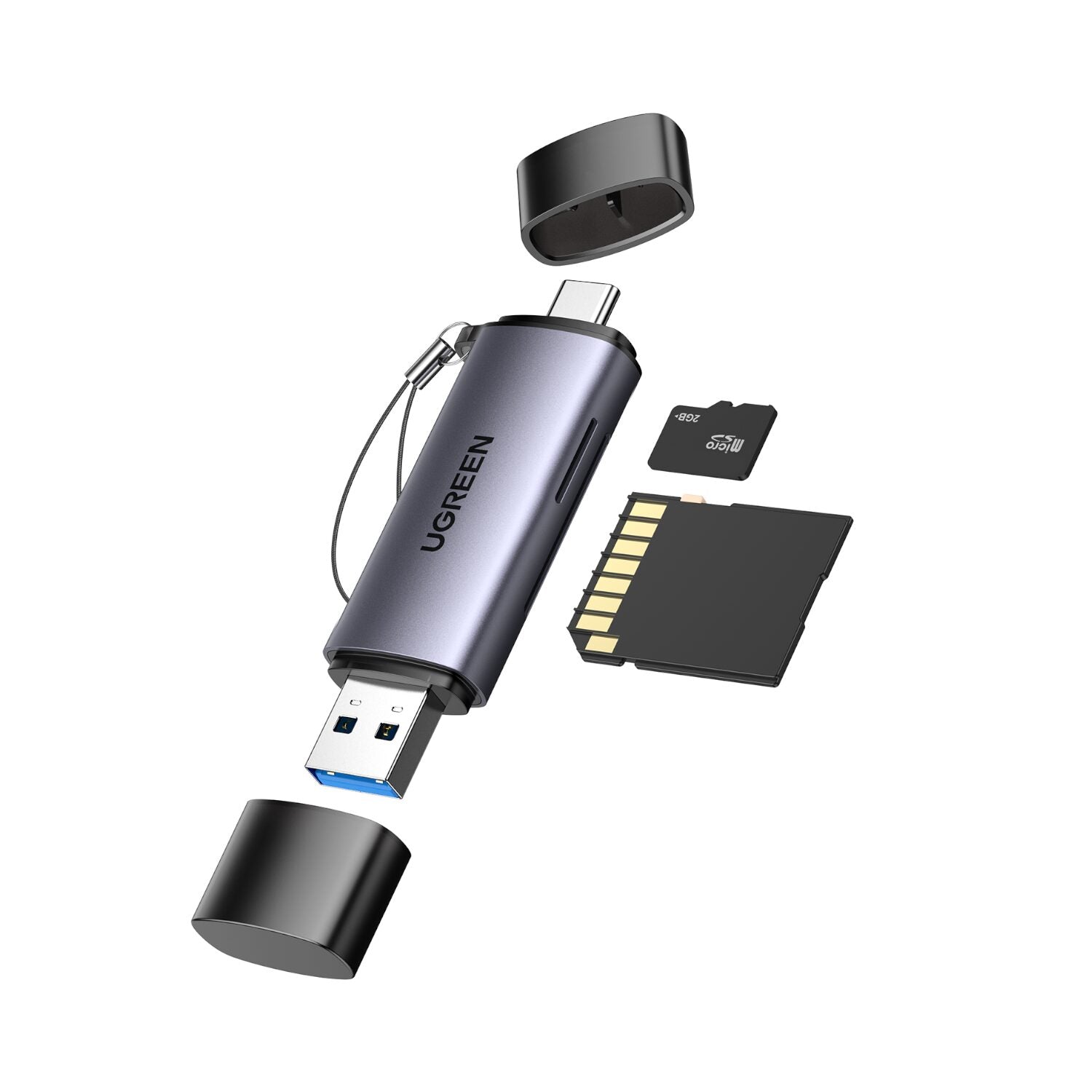 UGREEN CM185-50706 2-in-1 OTG Card Reader | Type-C | USB-A - Silver – image 2