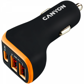USB CAR CHARGER - 3P 18W USB-C, 2 USB
