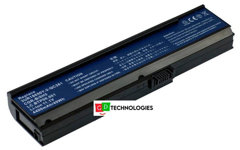 11.1V 49Wh 6-Cell Battery for Acer Aspire 3050 3680 5050 5500 Acer TravelMate 2480 3260 3270 3274 (P/N: LIP6220QUPC SY6 3UR18650-2-QC261 BT.00603.006)