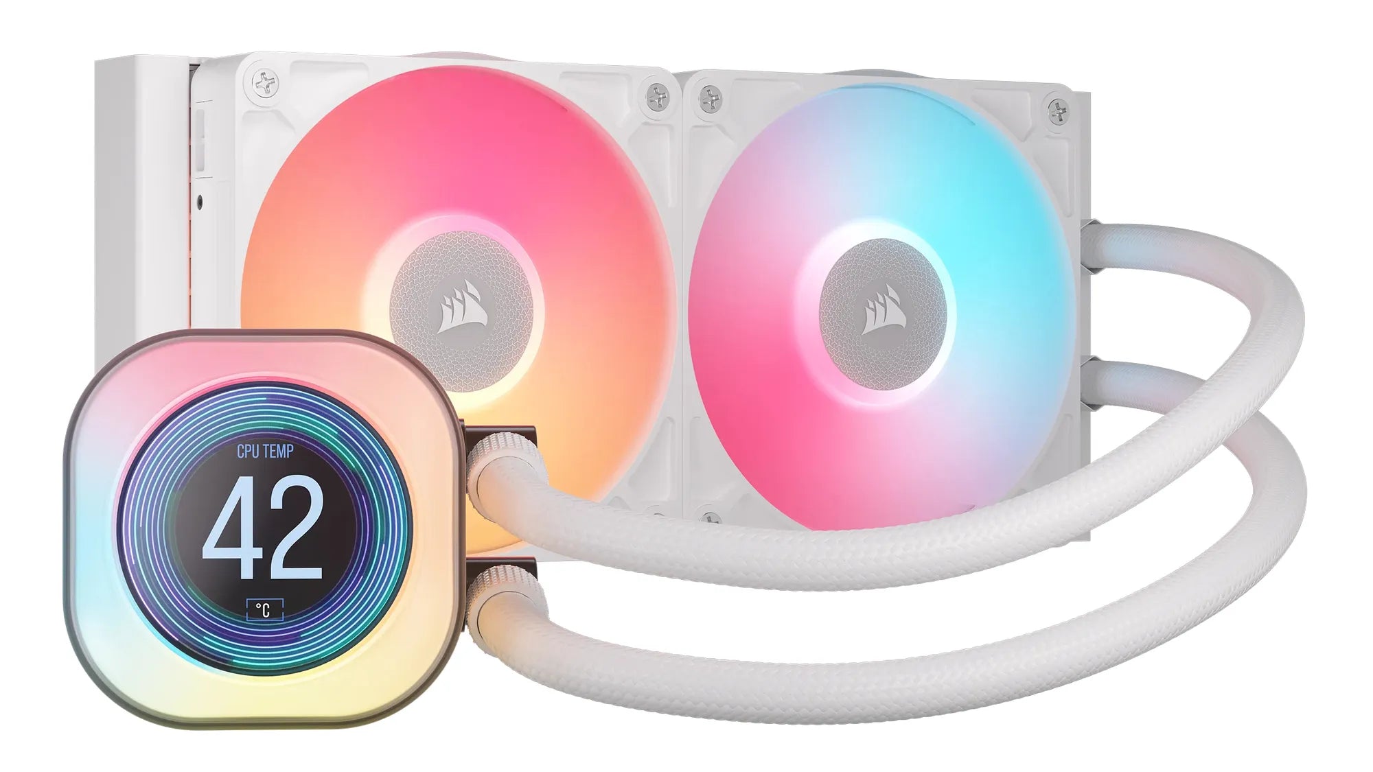 Corsair iCUE LINK TITAN 240 RX LCD Liquid CPU Cooler - White – RX120 RGB Fans – Fits Intel® LGA 1851/1700; AMD® AM5/AM4. - image 14