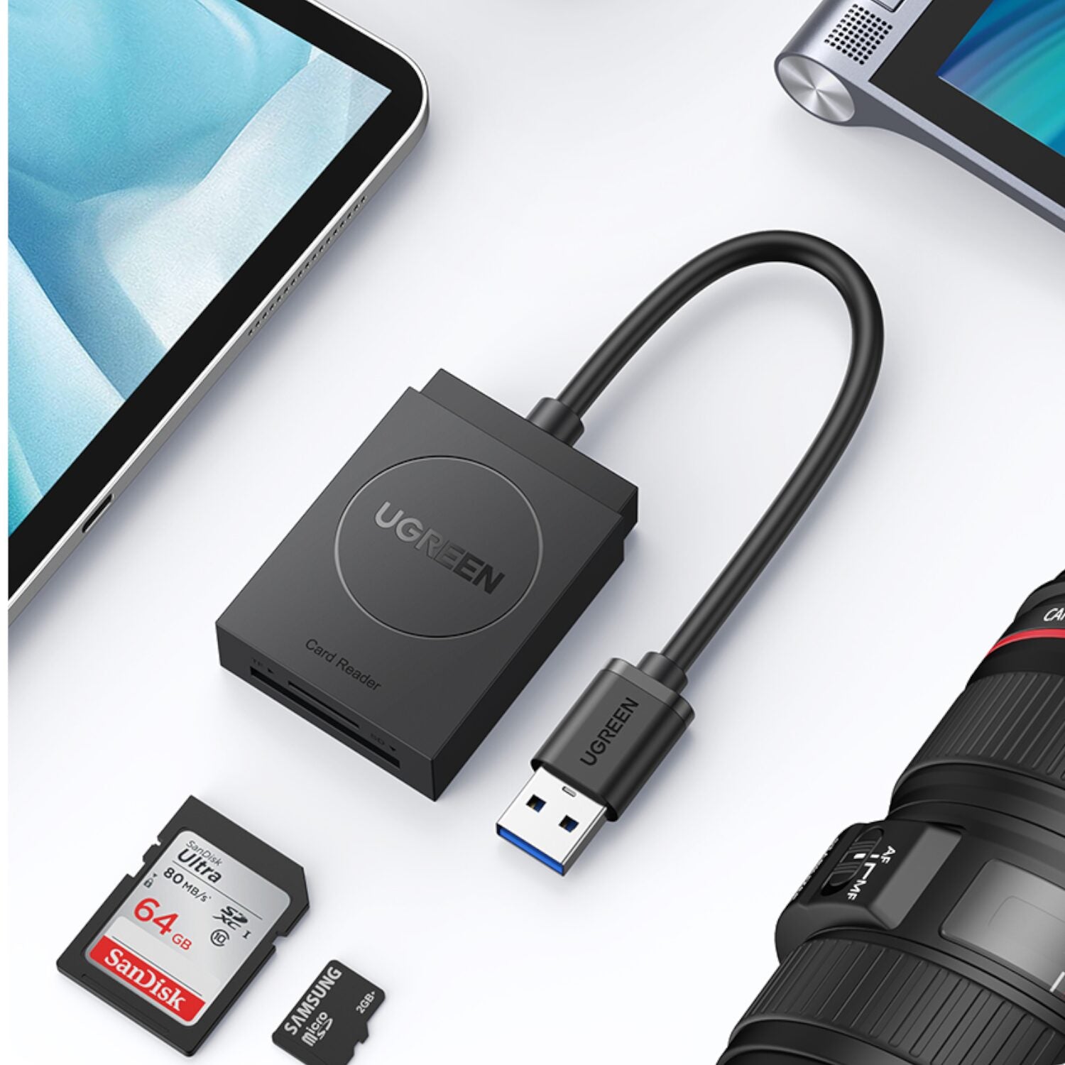 UGREEN USB 3.0 Dual Slot Card Reader for SD/TF Cards – 5Gbps Data Transfer – image 3