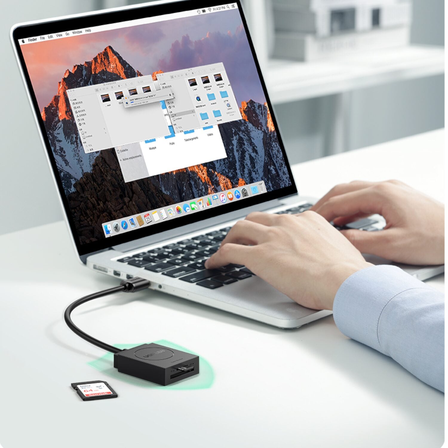 UGREEN USB 3.0 Dual Slot Card Reader for SD/TF Cards – 5Gbps Data Transfer – image 4