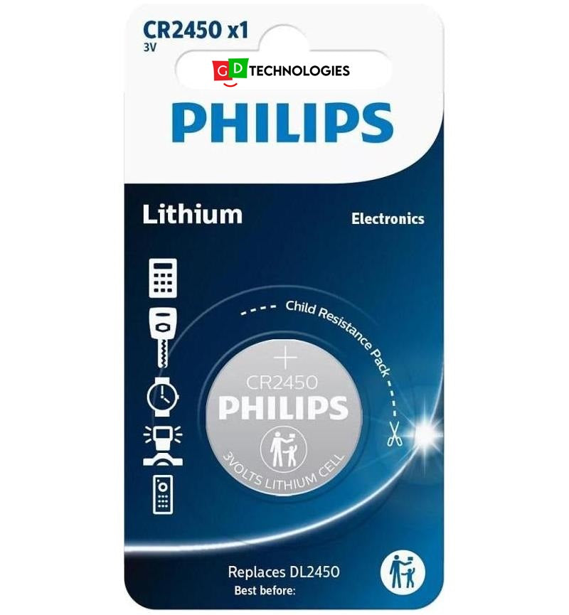 PHILIPS  CR2450 SINGLE PACK