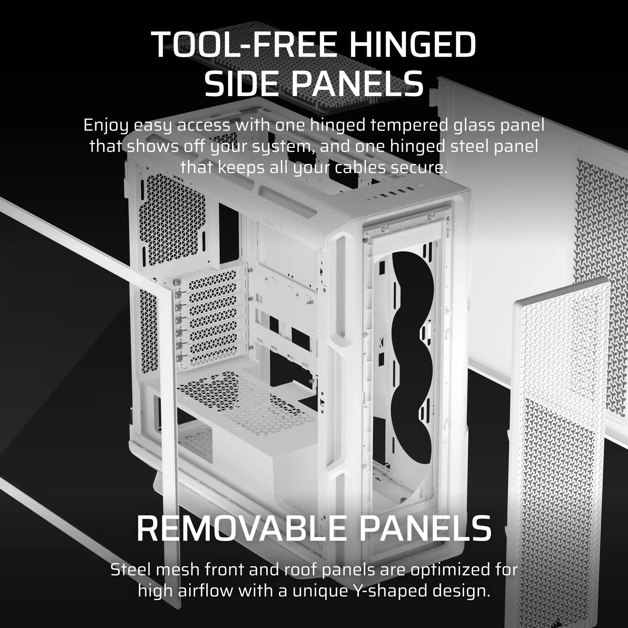 5000T Mid-Tower PC Case; White - image 6