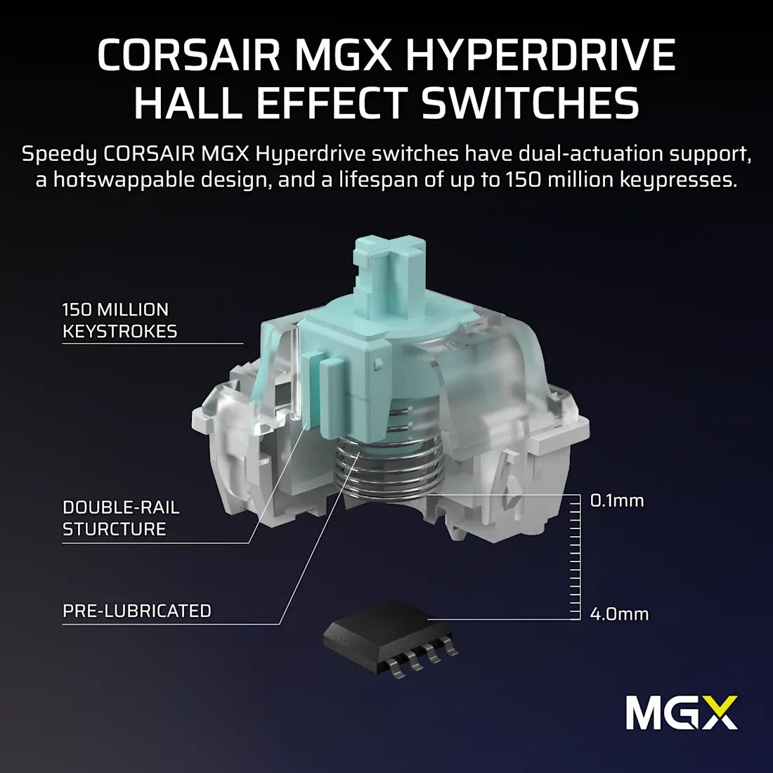 Corsair VANGUARD PRO 96% Hall Effect Gaming Keyboard - MGX Hyperdrive magnetic switches - Black. - image 11