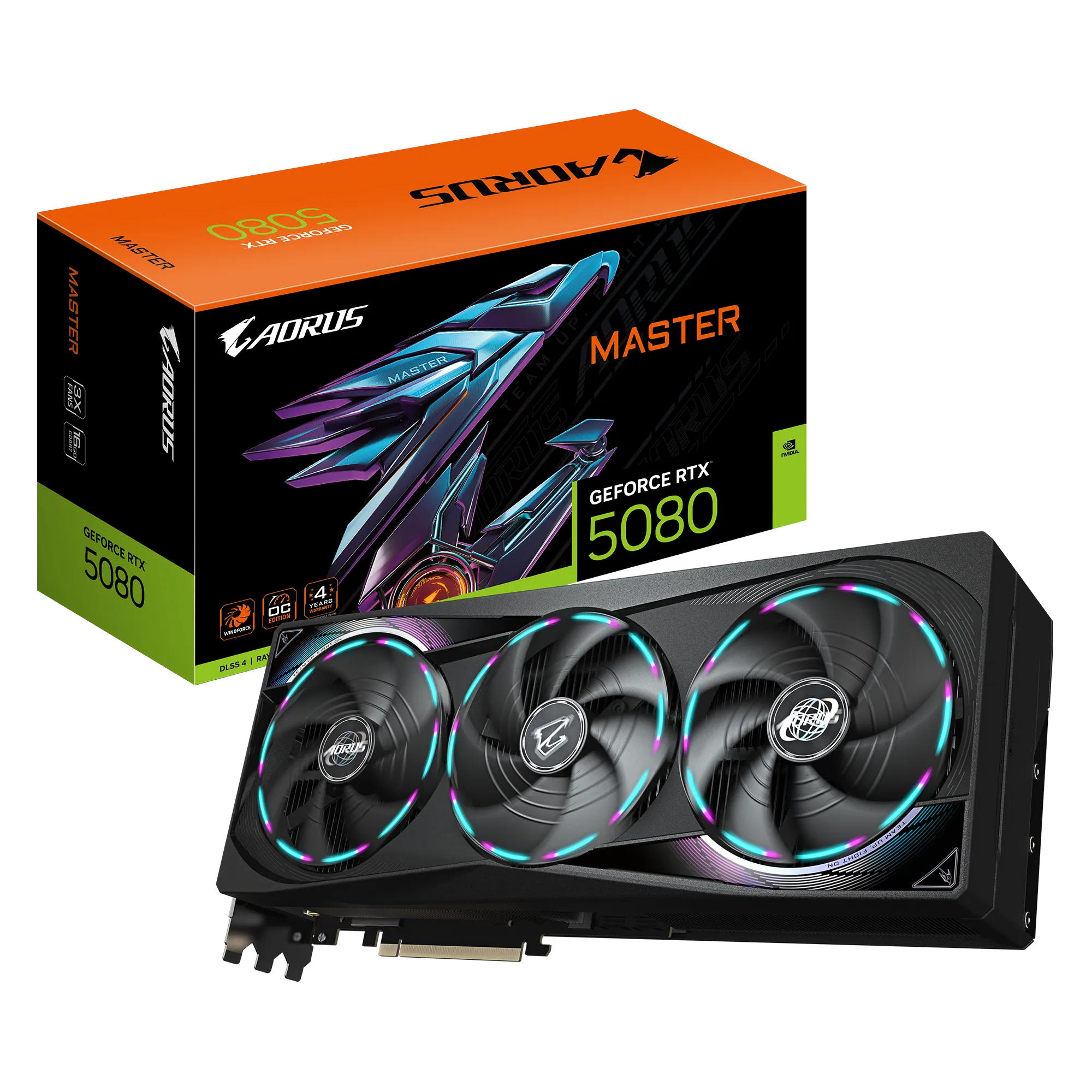 GIGABYTE nVidia GeForce RTX 5080 AORUS MASTER OC  - 16GB GDDR7; 256-Bit Memory Bus; 1x HDMI; 3x DisplayPort; Min 850W PSU. . - image 8