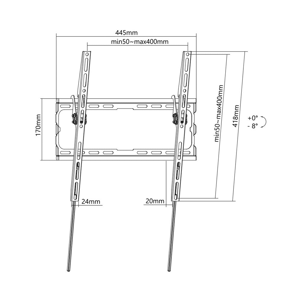 32-70 INCH LOW-PROFILE TILT TV WALL MOUNT BRACKET