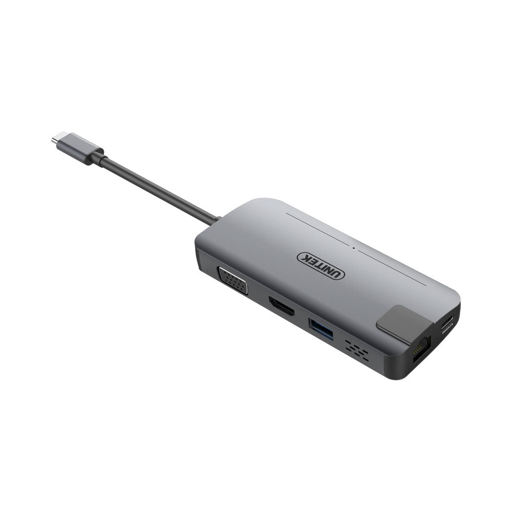 UNITEK USB3.1 TYPE-C MULTI-PORT REPLICATOR WITH POWER DELIVERY, USB, TYPE-C, HDMI, VGA, GIGABIT ETHERNET