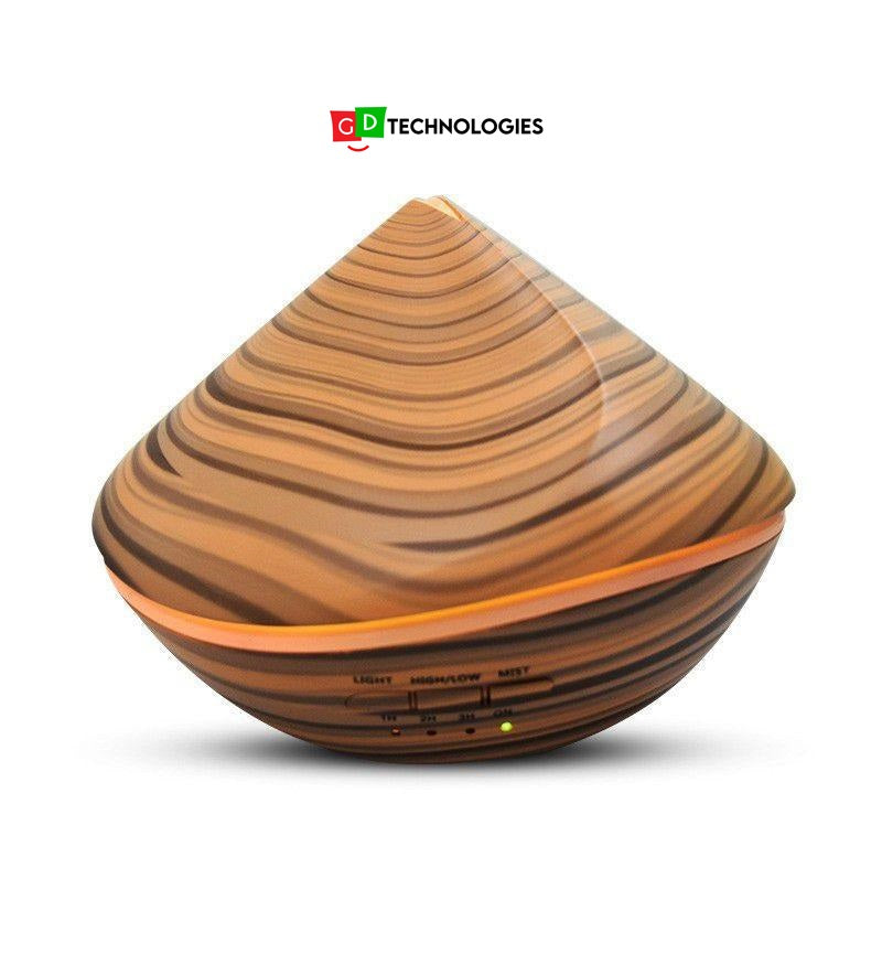 500ML ULTRASONIC PYRAMID INSPIRED ESSENTIAL OIL DIFFUSER - EBONY AND IVORY