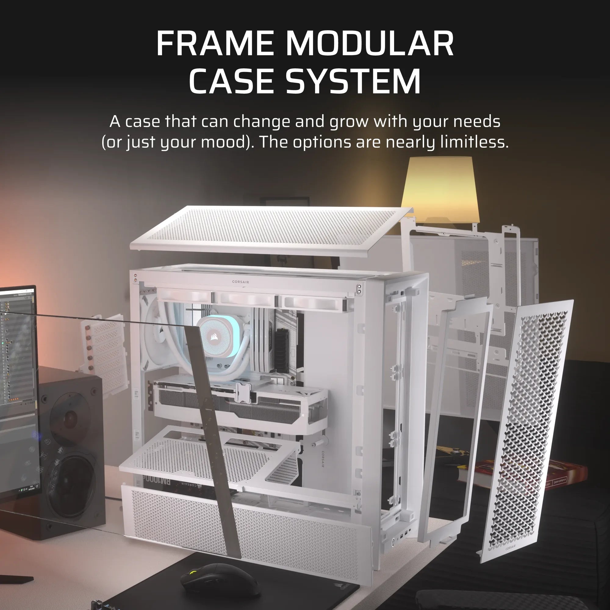 FRAME 4000D White Mid-Tower PC Case; 2x 3.5'' |  2x 2.5'' Drive Bays; Up to 360mm Radiator compatible; No Fans - image 10