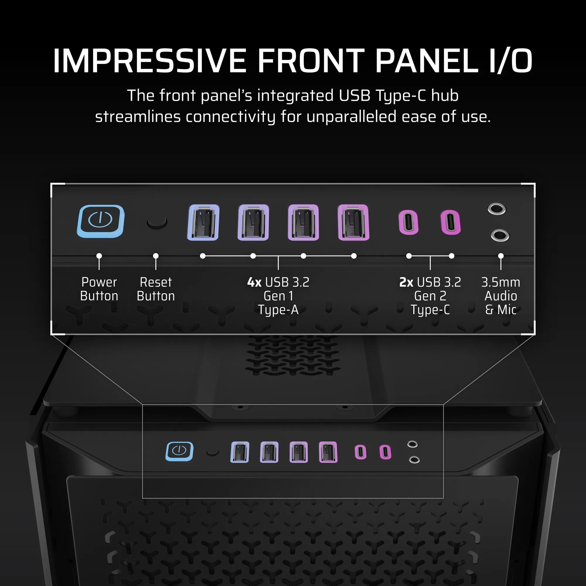 iCUE LINK 9000D AIRFLOW Tempered Glass Super-Tower; Supports  18x 120mm fans - Black - image 13