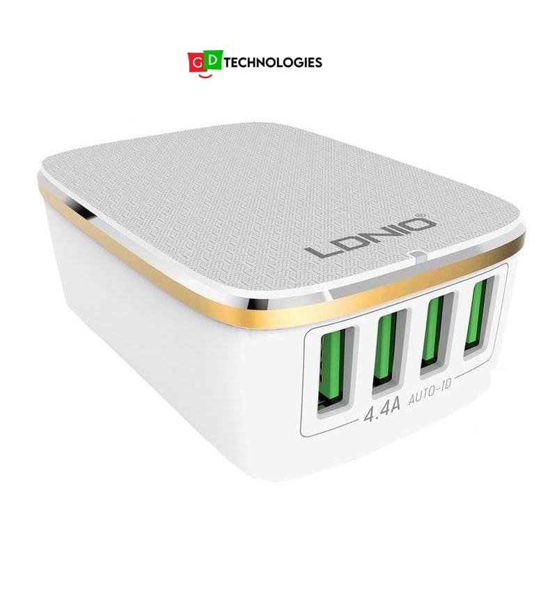 LDNIO USB WALL CHARGER - 4PORT - 5V/4.4A