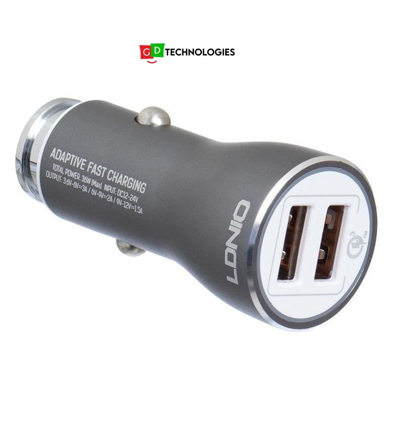 USB CAR CHARGER - 2P DIAMOND GREY