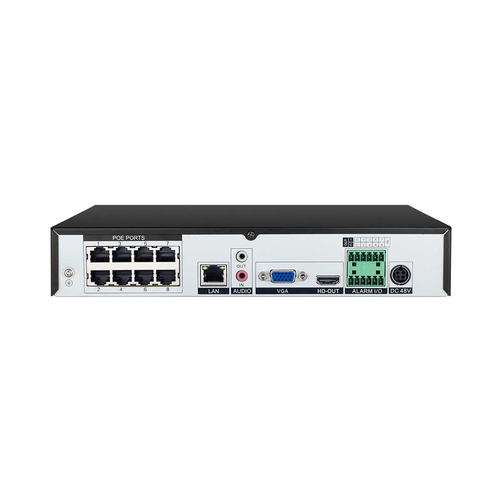 SUNELL 8-CHANNEL 1-BAY H.265 NVR (SN-NVR2508E1-E)