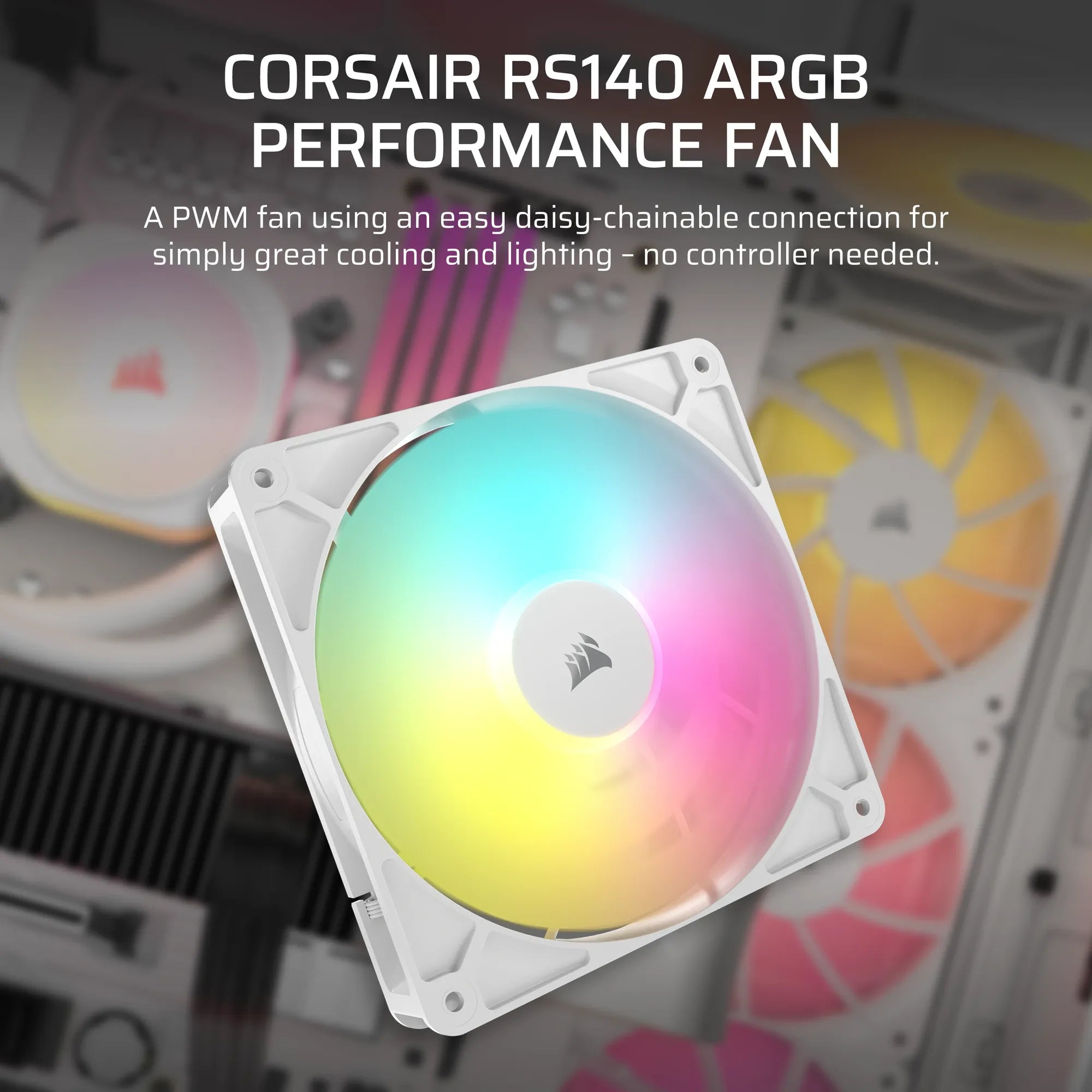 Corsair RS140 ARGB 140mm PWM Fan – White - image 9
