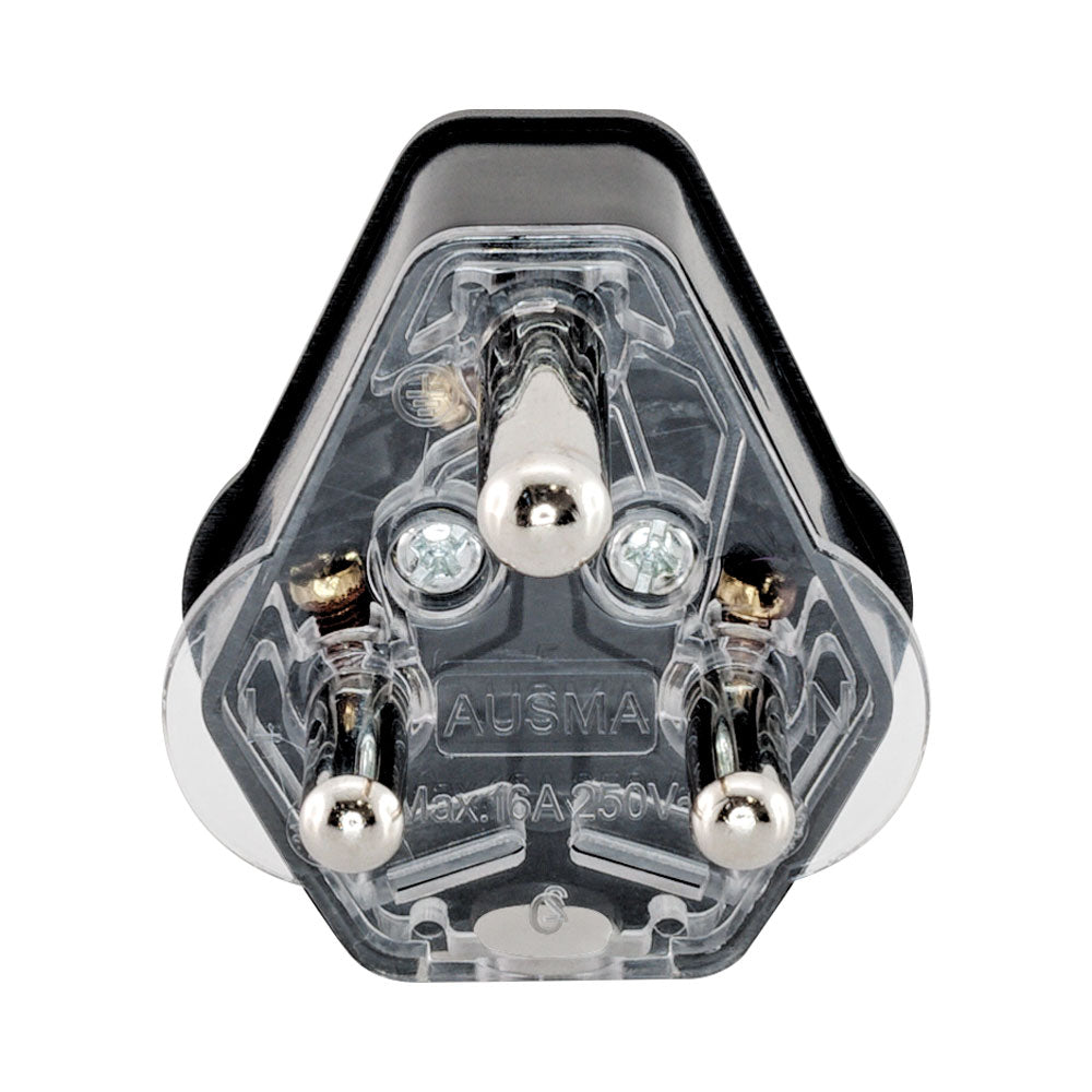 16A 3-PRONG PLUG - BLACK