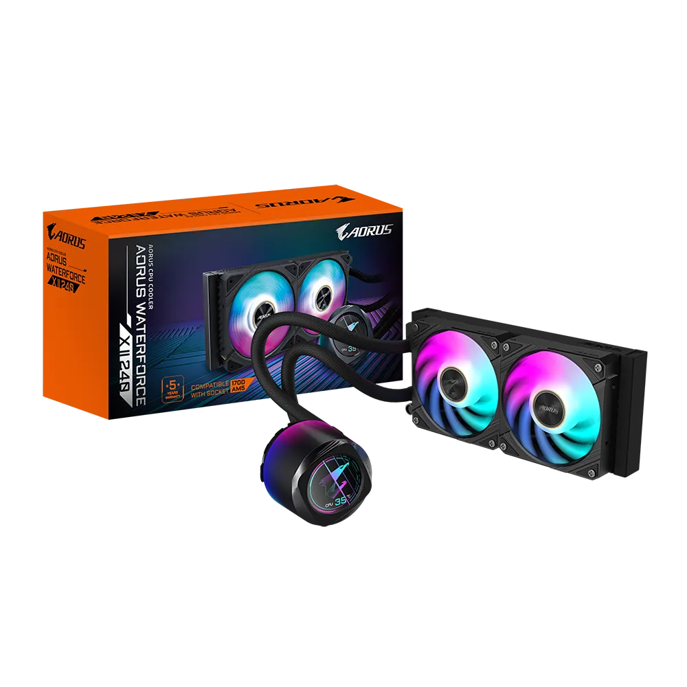 GIGABYTE AORUS WATERFORCE X II 240 240mm cooler; Intel 115x;1200;1700;1851 / AMD TR4; AM5; AM4; sTR5 - image 5