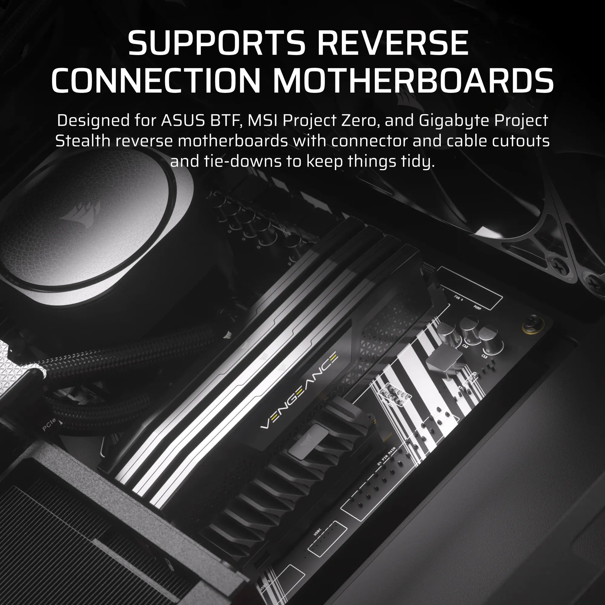 FRAME 4000D RS ARGB Black Mid-Tower PC Case; 2x 3.5'' |  2x 2.5'' Drive Bays; Up to 360mm Radiator; 3x RS ARGB PWM Fans; - image 10