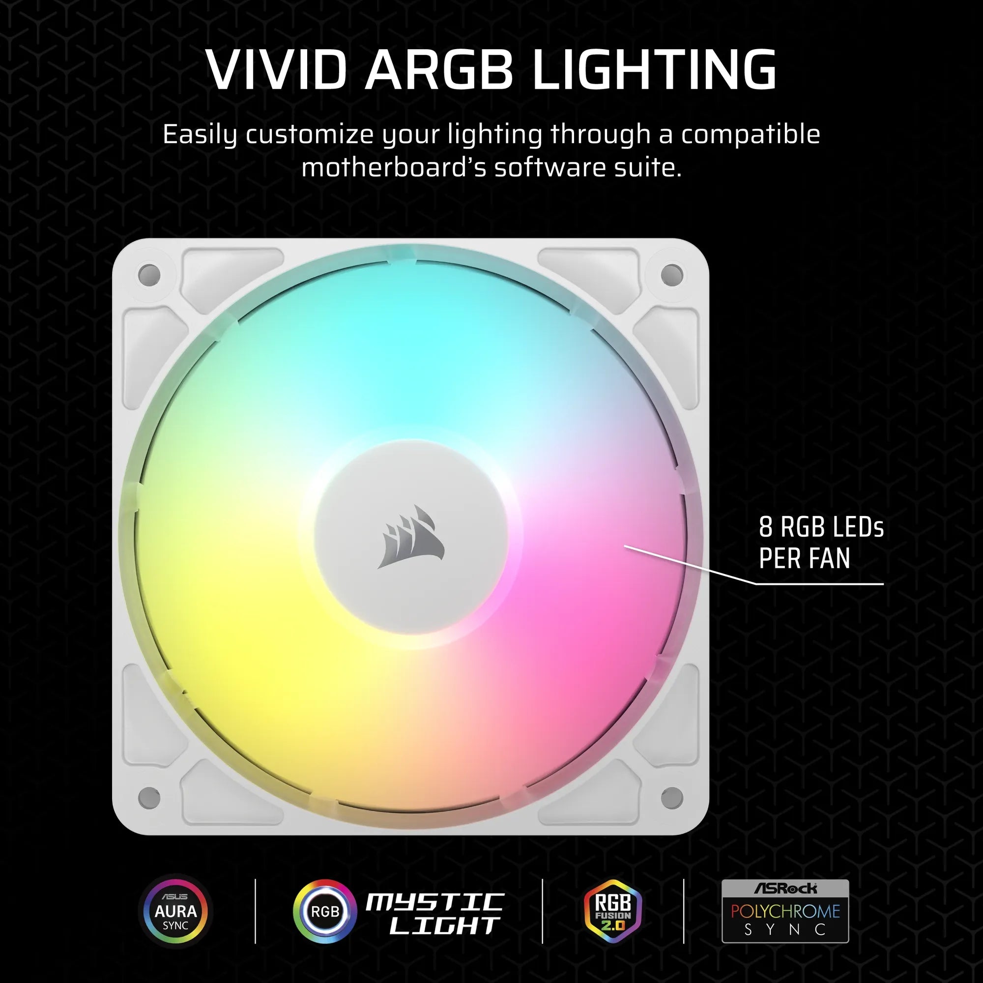 Corsair RS120 ARGB 120mm PWM Fans Triple Pack – White - image 10