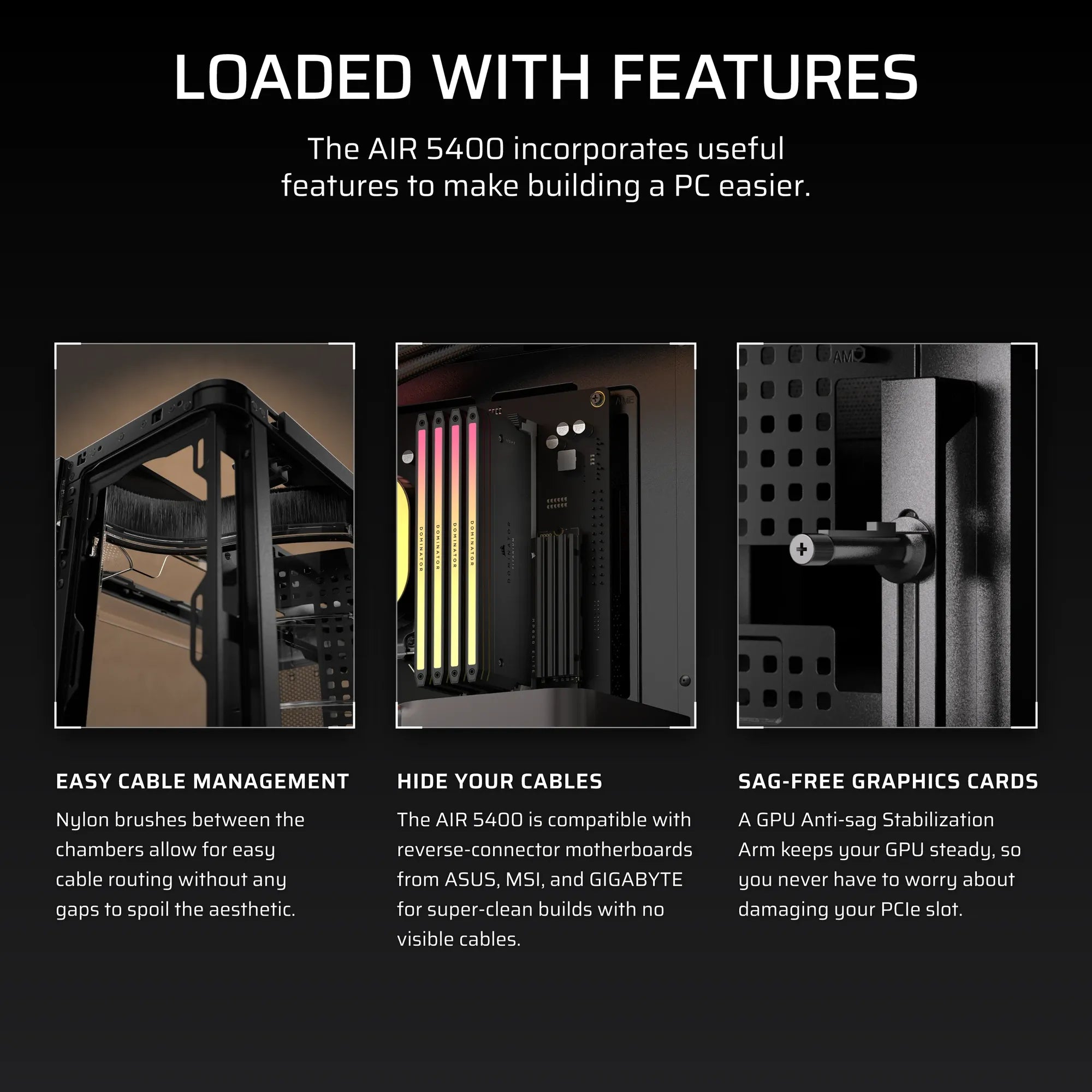 AIR 5400 RS-R ARGB Triple Chamber Mid-Tower PC Case ; 3x Fans Included; 2x 2.5'' ; 1x 3.5'' Black - image 18